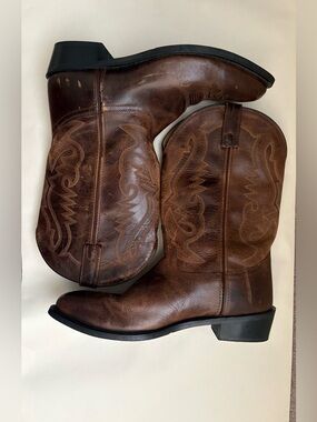 Men's Brown Western Leather Cowboy Boots